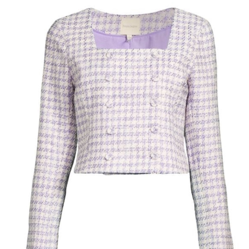 Favorite Daughter The Dasha Top Tweed Blazer in Lilac